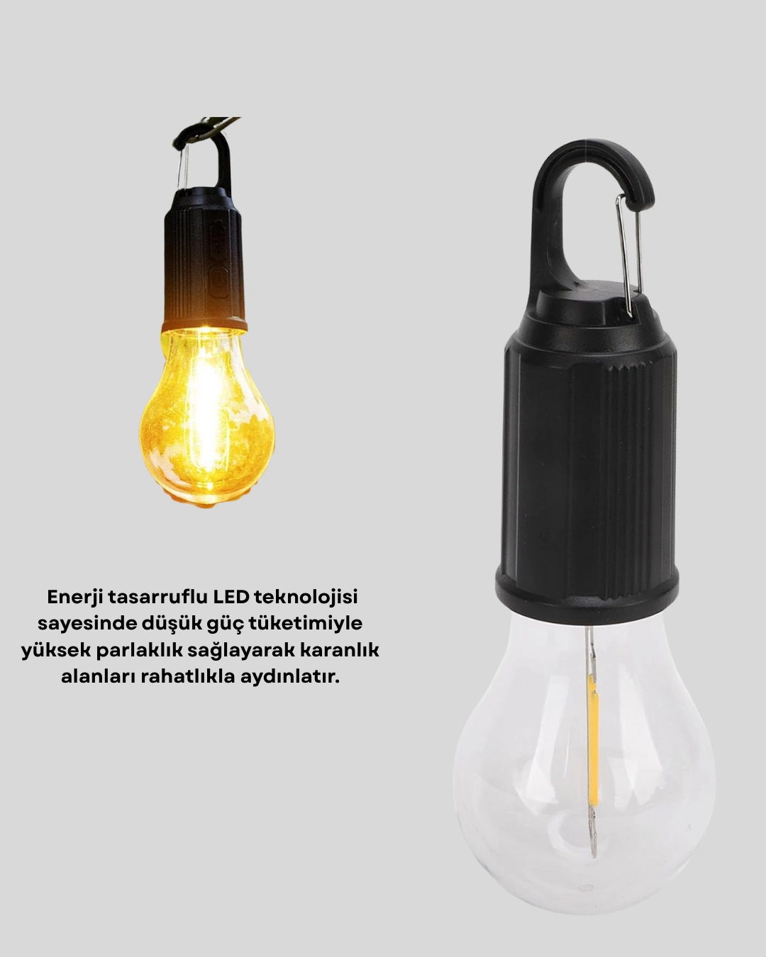 LED Kamp Lambası Type-C Şarjlı Uzun Ömürlü Pil ile
