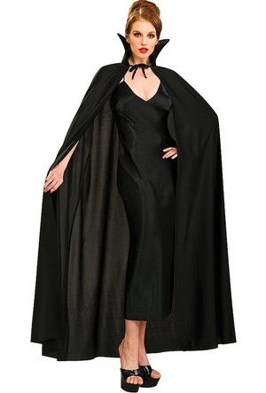 Şık Siyah Yakalı Halloween Pelerini 120 cm Uzunluk