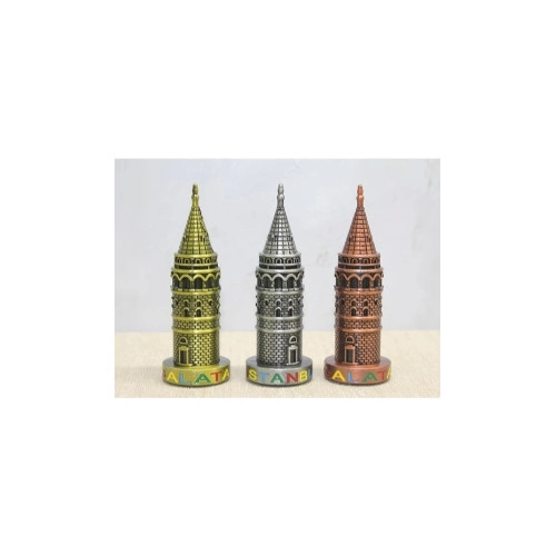 Galata Kulesi 13 cm Dekoratif Biblo (Metal Model)