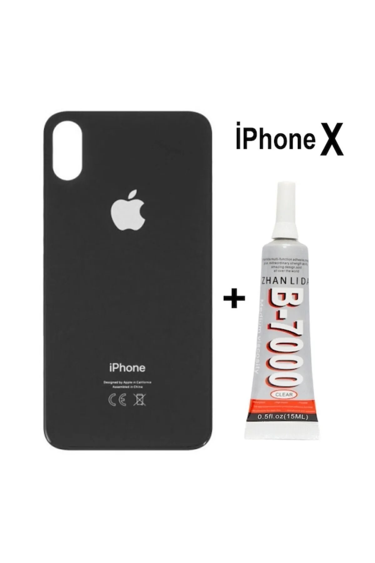 iPhone X Uyumlu Arka Pil Kapağı ve Yapıştırıcı Hediye (Si