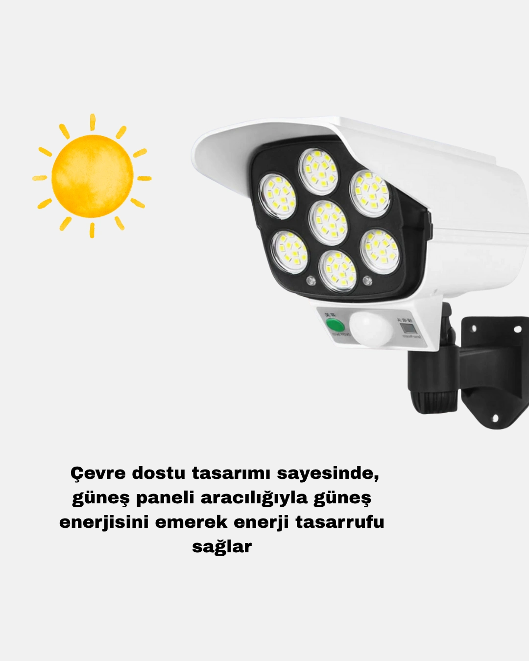 Güneş Enerjili Su Geçirmez PIR Sensörlü Bahçe Işığı