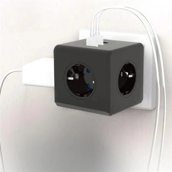 Çocuk Korumalı 3 Priz ve 3 USB Girişli Küp Priz