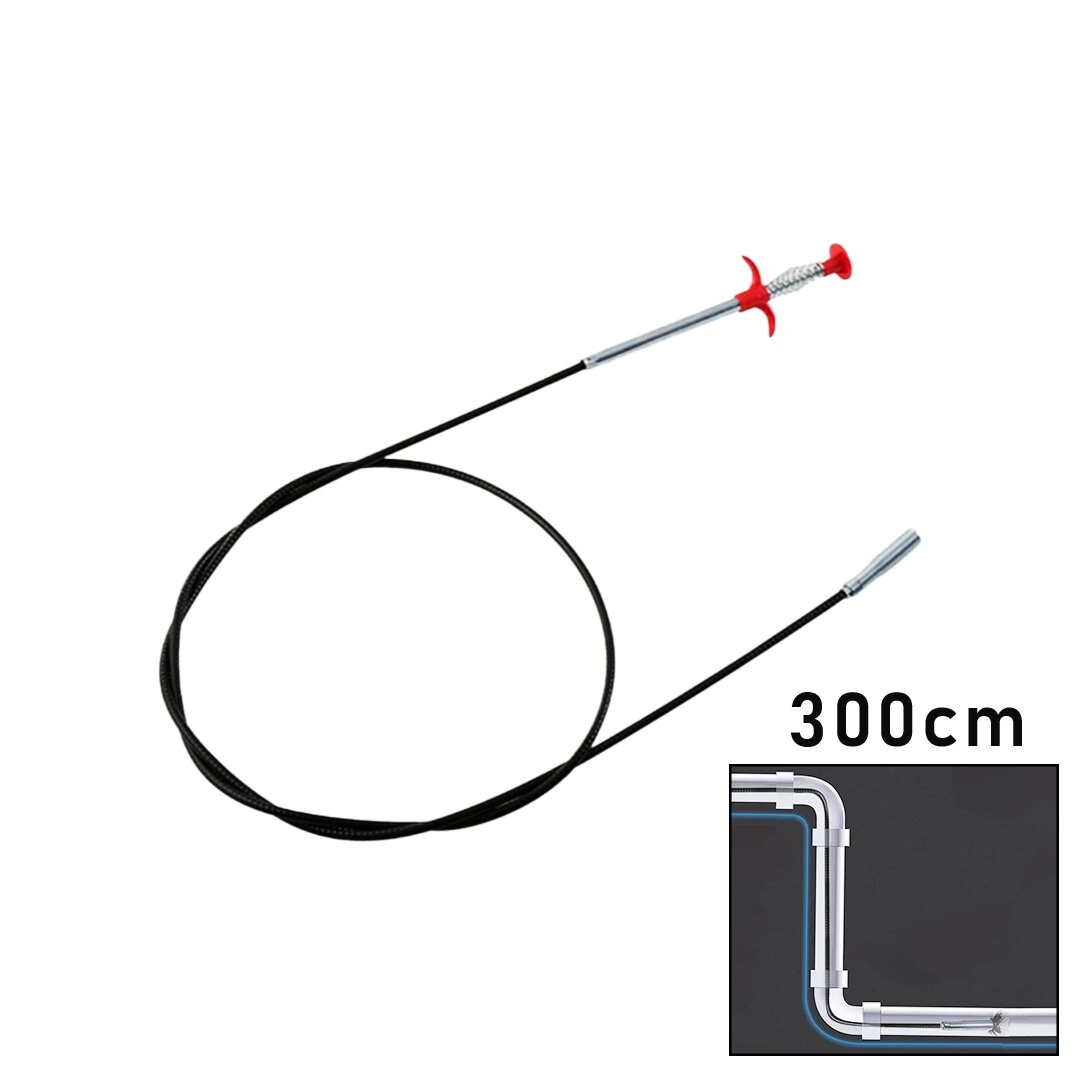 Çok Amaçlı 300 cm Yaylı Kıskaç Lavabo Temizleme Çubuğu