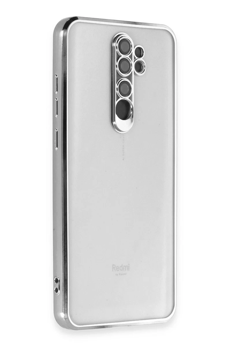 Xiaomi Redmi Note 8 Pro Uyumlu Kılıf Lensli Silikon - Gümüş