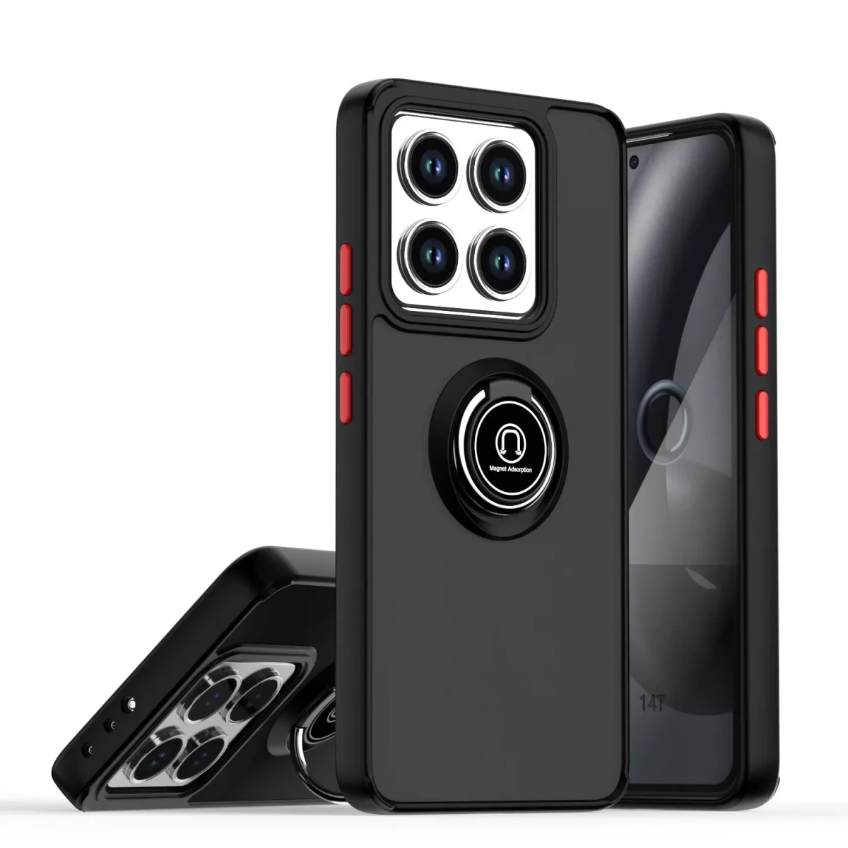 Xiaomi Mi 14T Montreal Yüzüklü Silikon Kapak - Siyah
