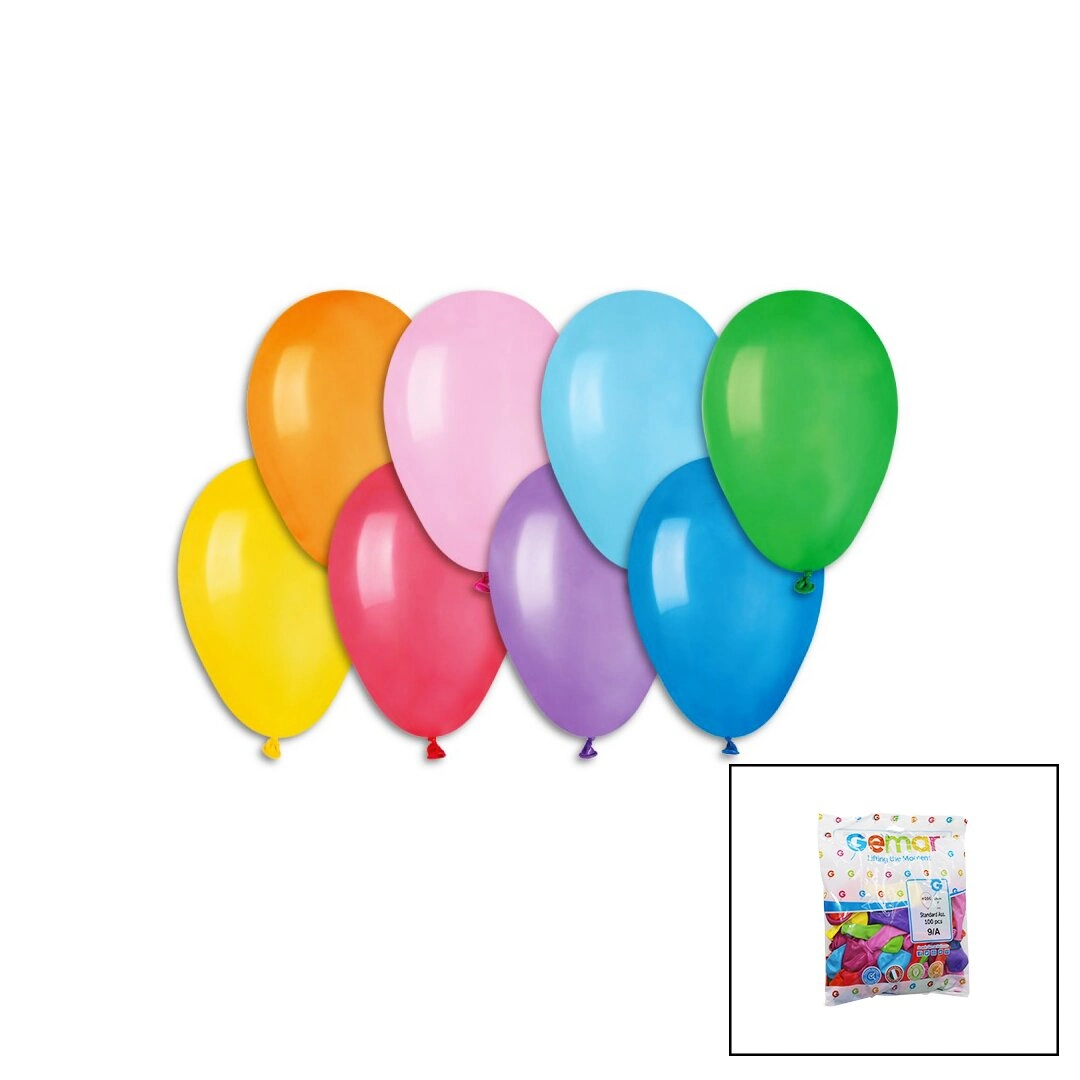 Renkli Klasik Balon 7 İnç 100 Adet Parti Malzemesi