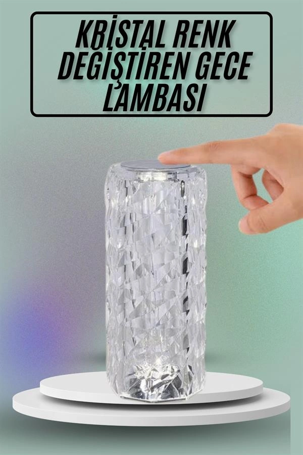 Şık Tasarımlı Sensörlü Şarjlı Kristal Lamba E10 Duy
