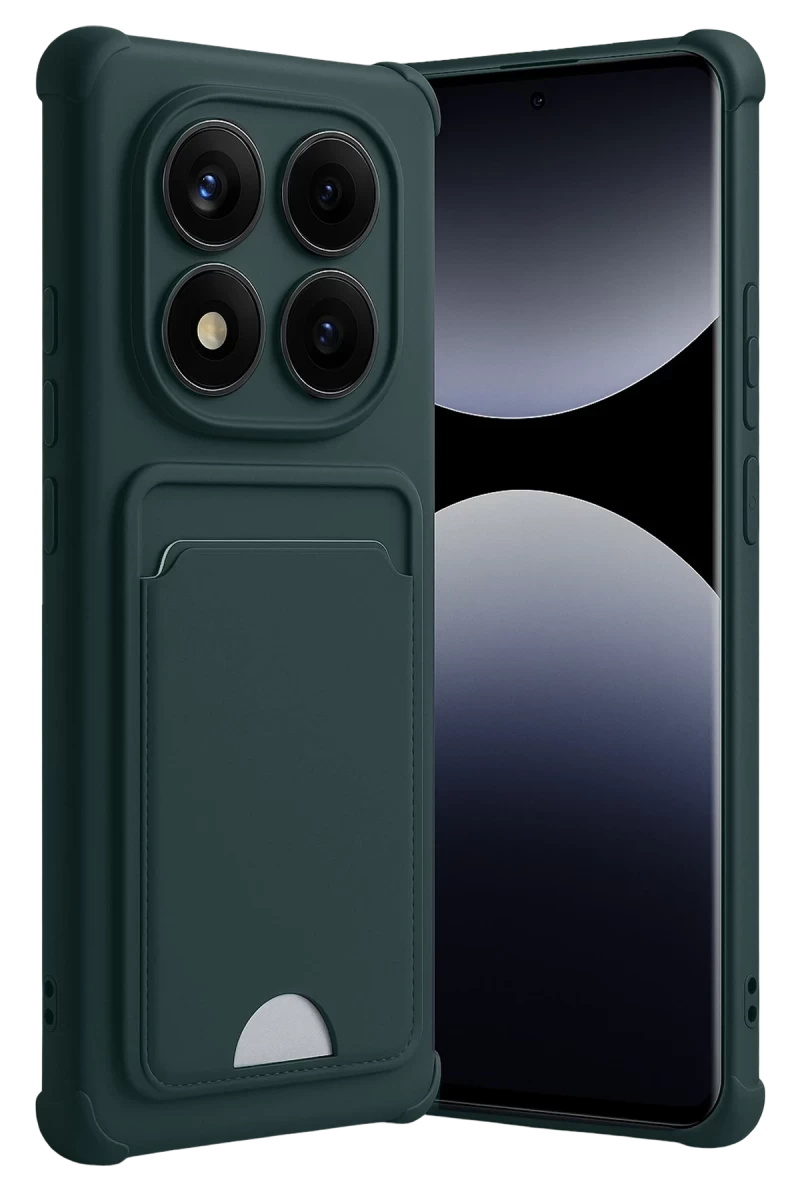 Xiaomi Redmi Note 14 Pro Plus Uyumlu Kelvin Kartvizitli Silikon - Koyu Yeşil