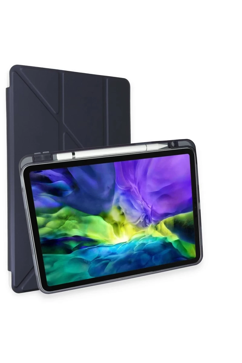 Apple iPad Pro 11 (2024) Kılıf Kalemlikli Mars Tablet Kılıfı - Lacivert