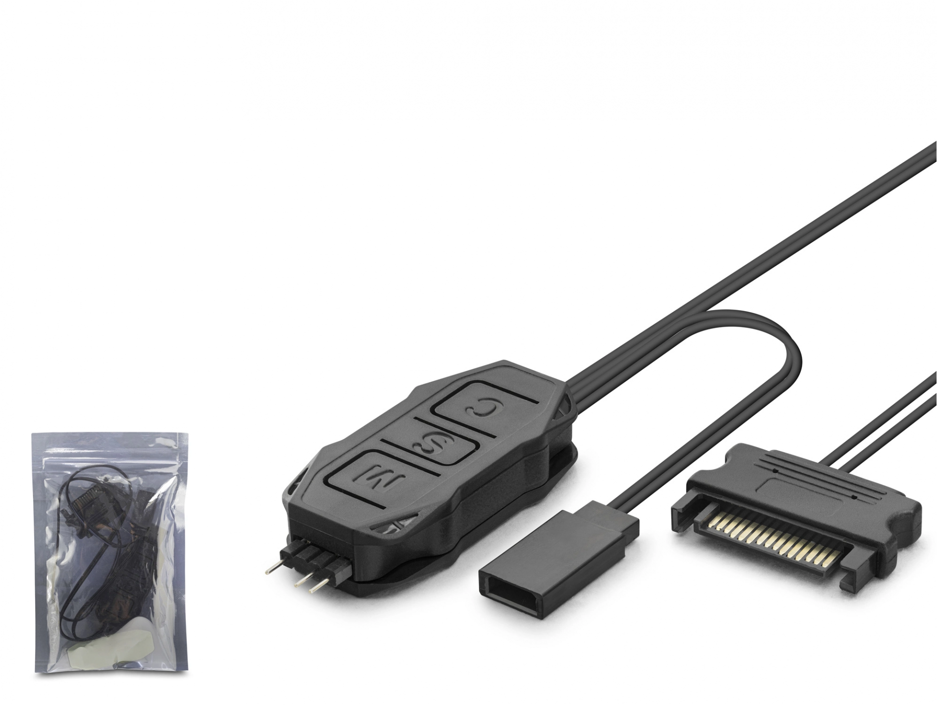 ARGB Kontrolcü Sata Mini Fan 5V 3-Pin Siyah
