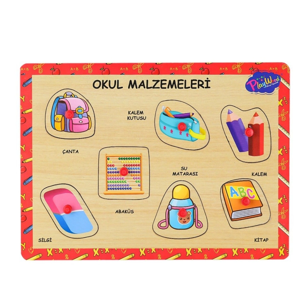 Şık Ahşap Tutmalı Okul Malzemeleri 1 Adet