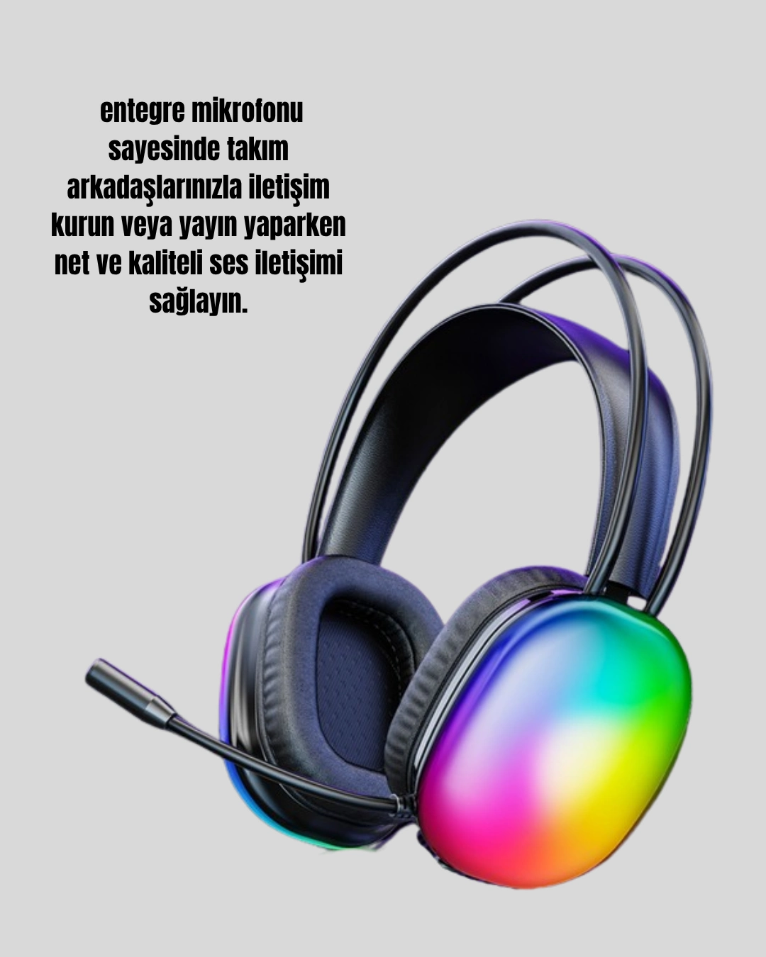 RGB Işıklı Bluetooth Oyuncu Kulaklığı Type-C Uyumlu