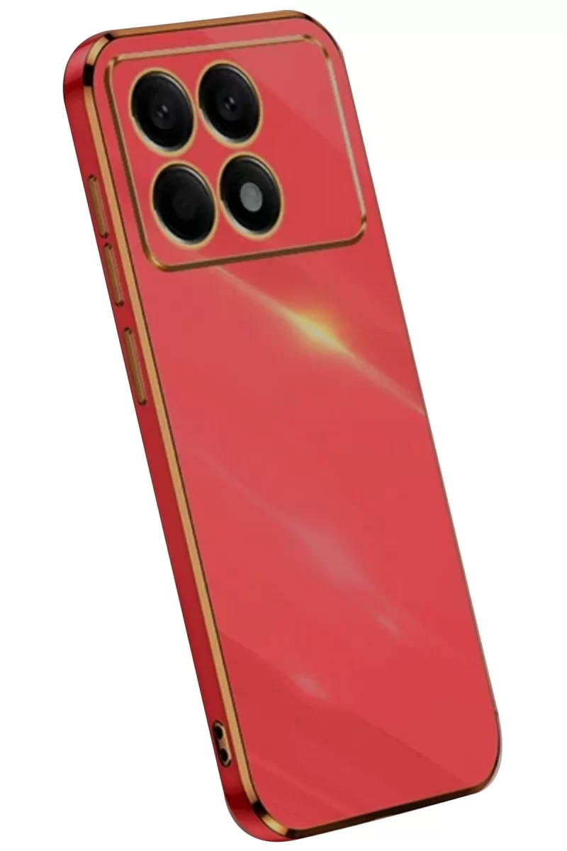Xiaomi Poco X6 Pro Uyumlu Kılıf Volet Silikon - Kırmızı