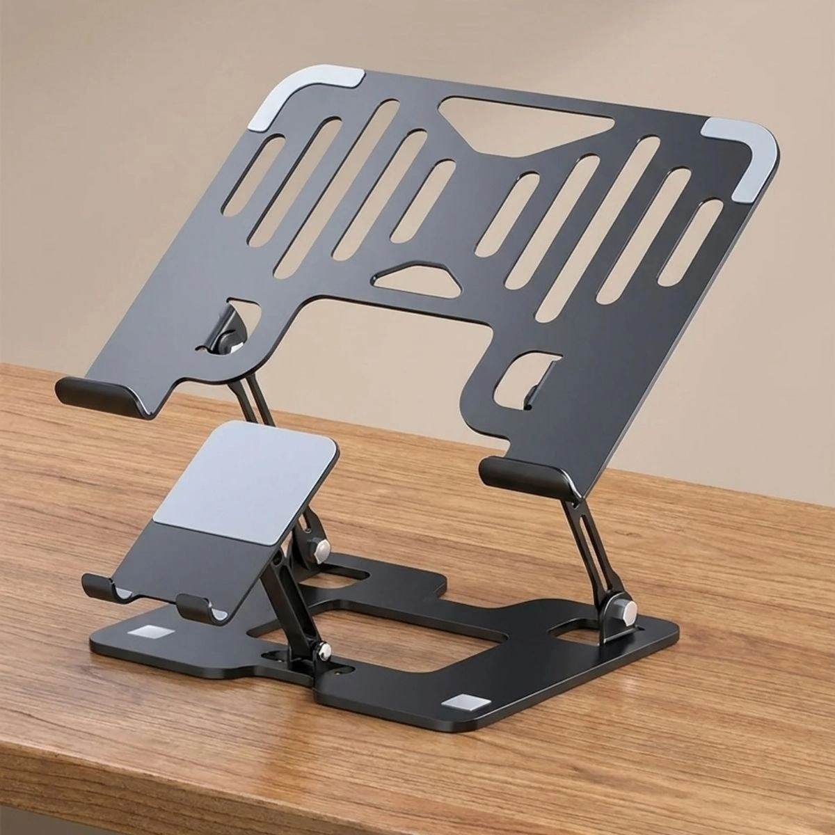 Ergonomik Katlanabilir Laptop ve Telefon Standı 2'si 1 Arada
