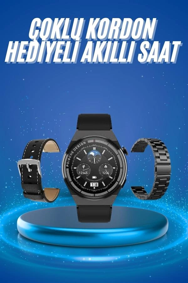 Akıllı Saat Çoklu Kordon ile Dokunmatik Ekran ve Çağrı Cevaplama
