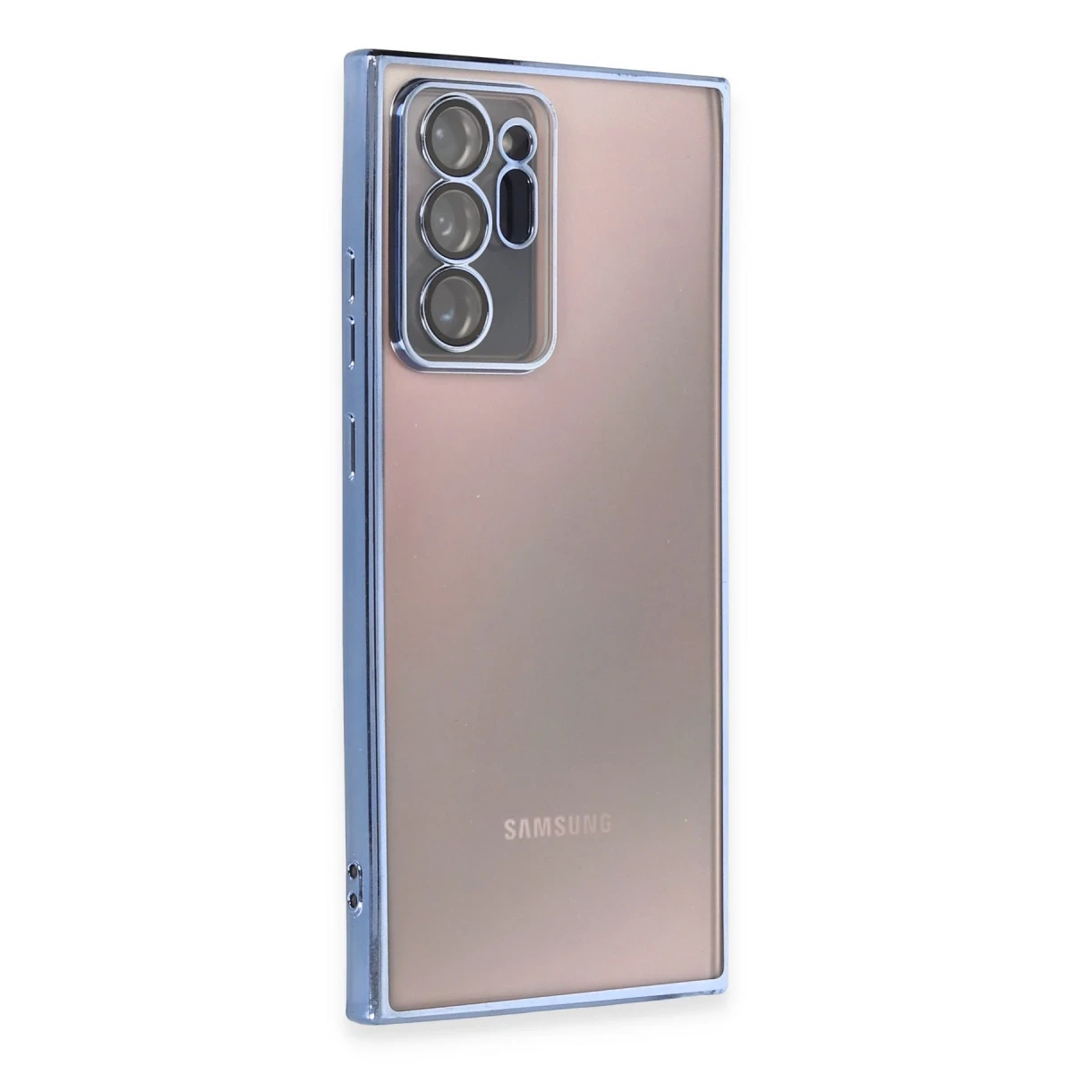 Samsung Galaxy Note 20 Ultra Kılıf Razer Lensli Silikon - Açık Mavi