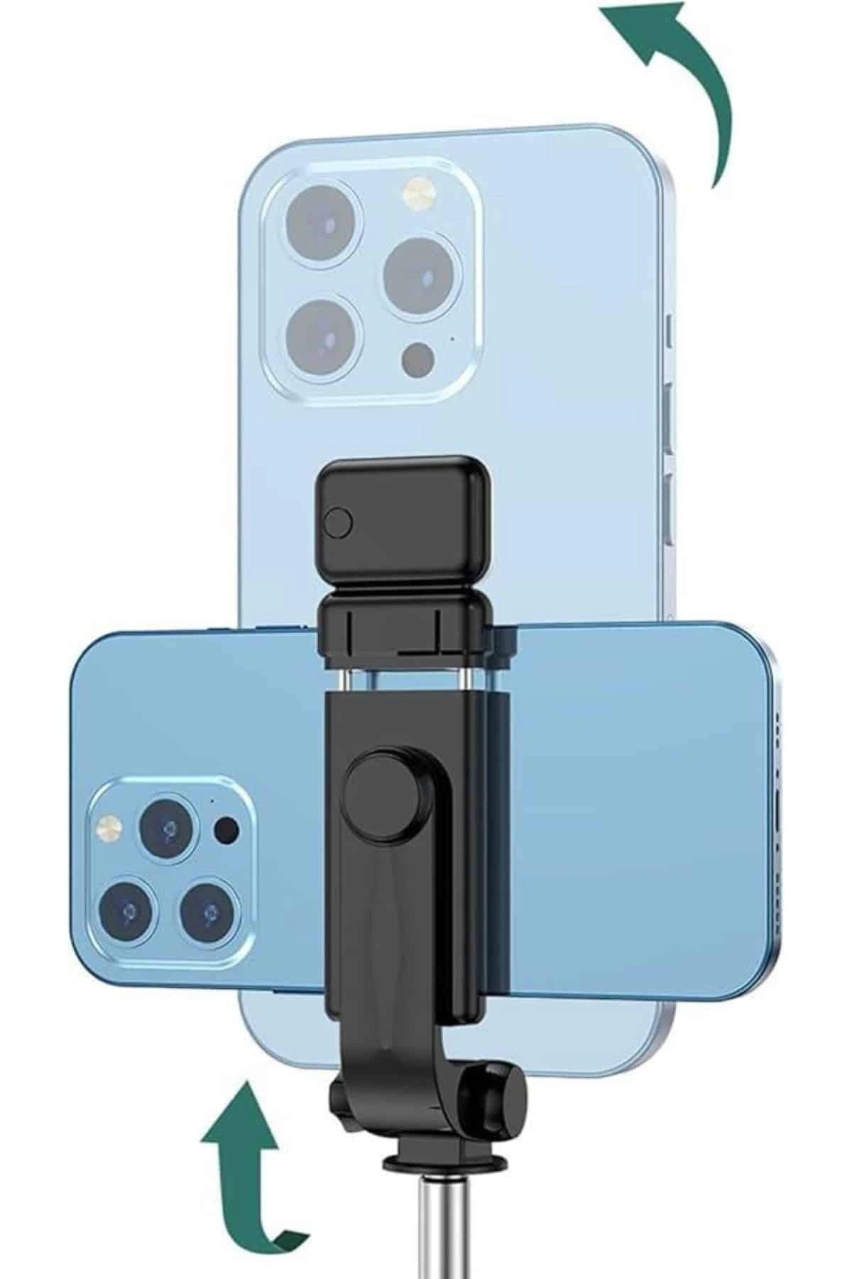 Kompakt Bluetooth Kumandalı Tripod Selfie Çubuğu 186 mm