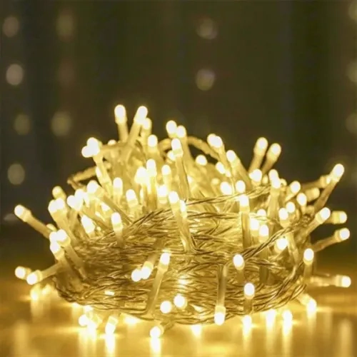 Şeffaf Kablo ile 100 LED Damla Uçlu Beyaz Işık 10m