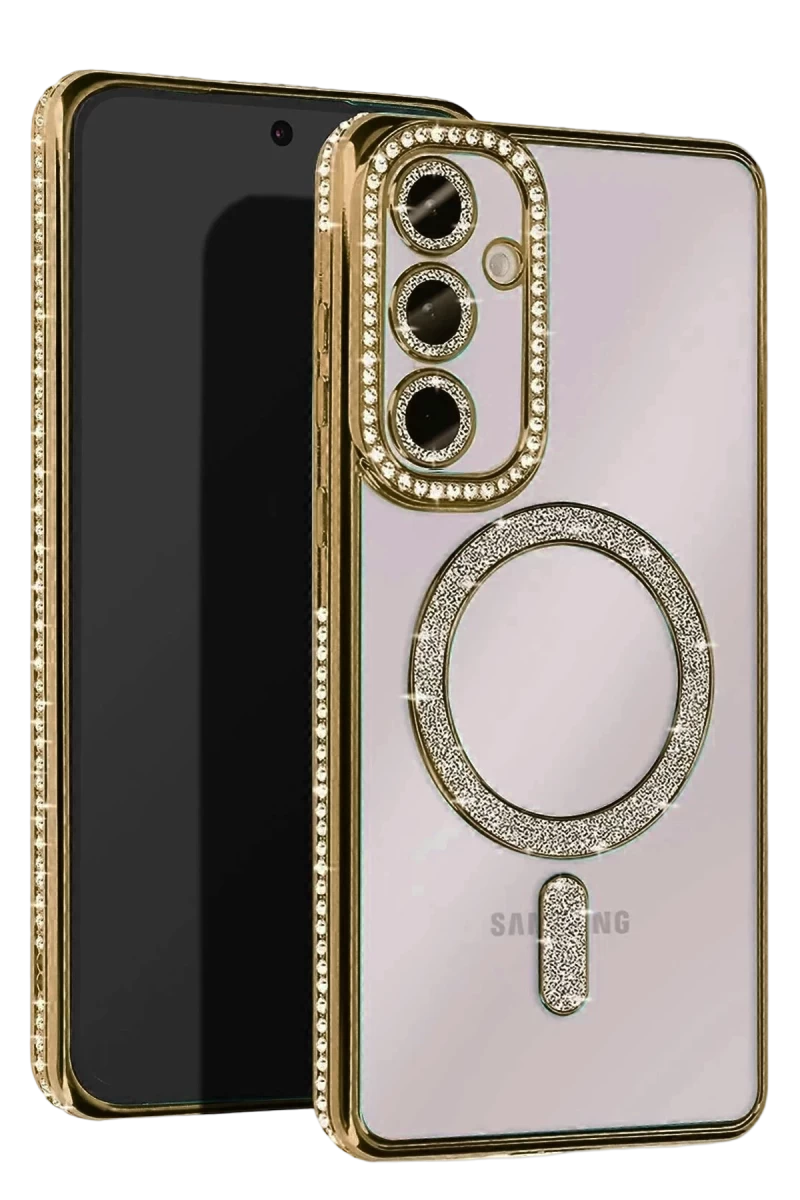 Samsung Galaxy A25 5G Uyumlu Joke Simli Magneticsafe Kılıf - Gold
