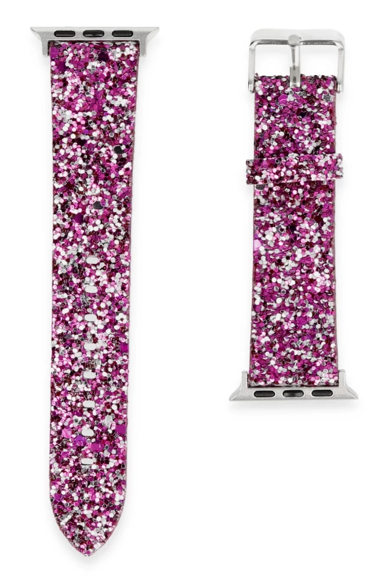 Apple Watch 38mm Uyumlu Starry Taşlı Kordon - Derin Mor