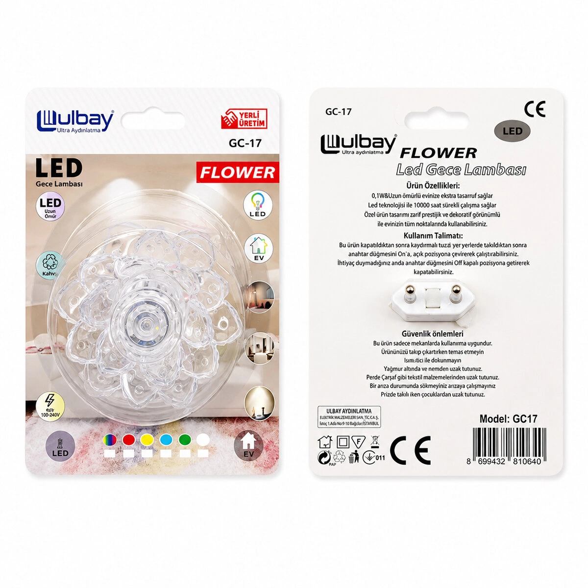 Kozalak Tasarımlı LED Gece Lambası 10 Adet Set