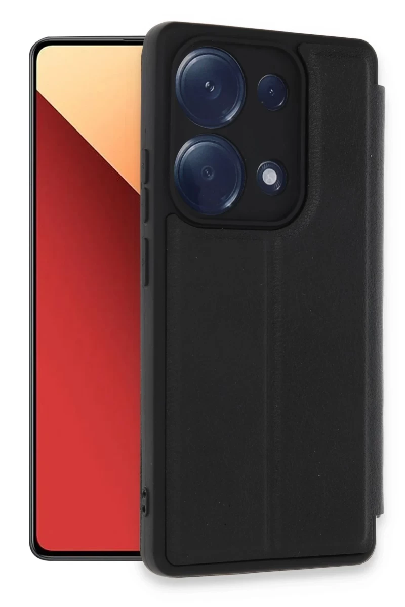 Xiaomi Redmi Note 13 Pro 4G Uyumlu Kılıf Flip Cover - Siyah
