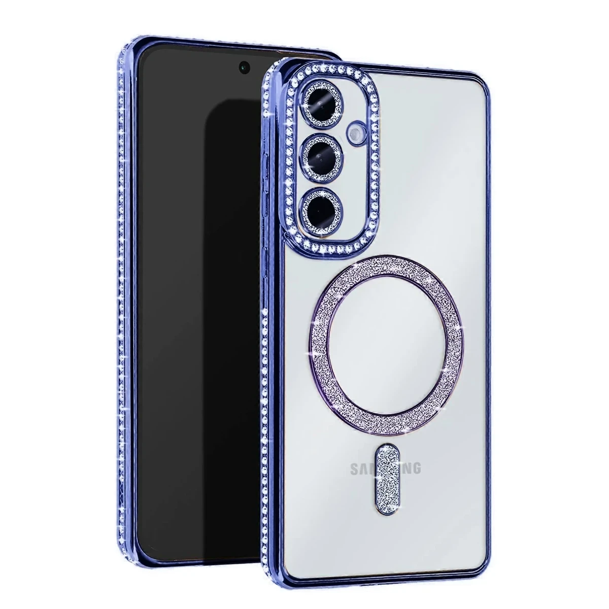 Samsung Galaxy A36 Joke Simli Magneticsafe Kılıf - Mavi