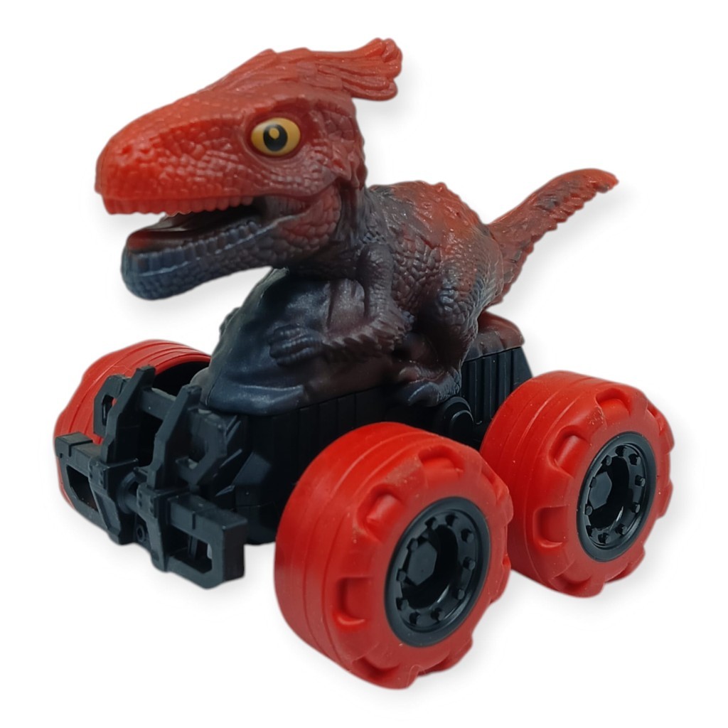 Sürtmeli Dinazor Arabalar 12 cm - H-20 - Kırmızı Parasaurolophus
