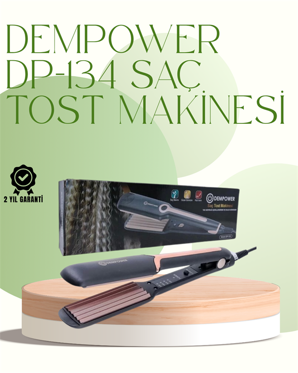 DP-134 Saç Tost Makinesi 220°C Isı Ayarlı, 360° Dönebilen Kablo