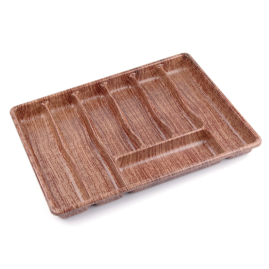 Şık Ahşap Renk 7 Bölmeli Çekmece İçi Kaşıklık 50x37cm