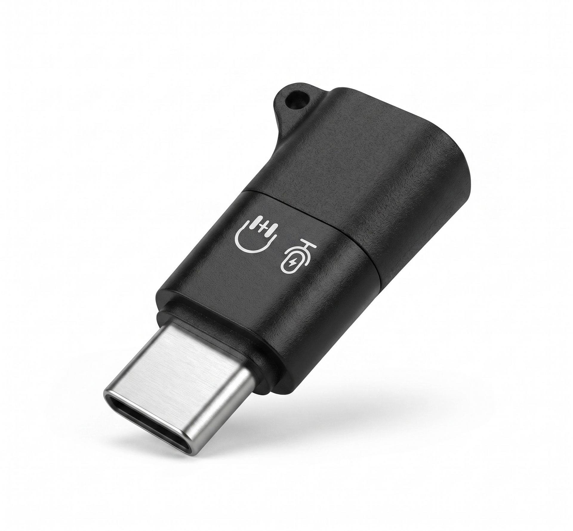 Kompakt Type-C Kulaklık Mikrofon Adaptörü Siyah