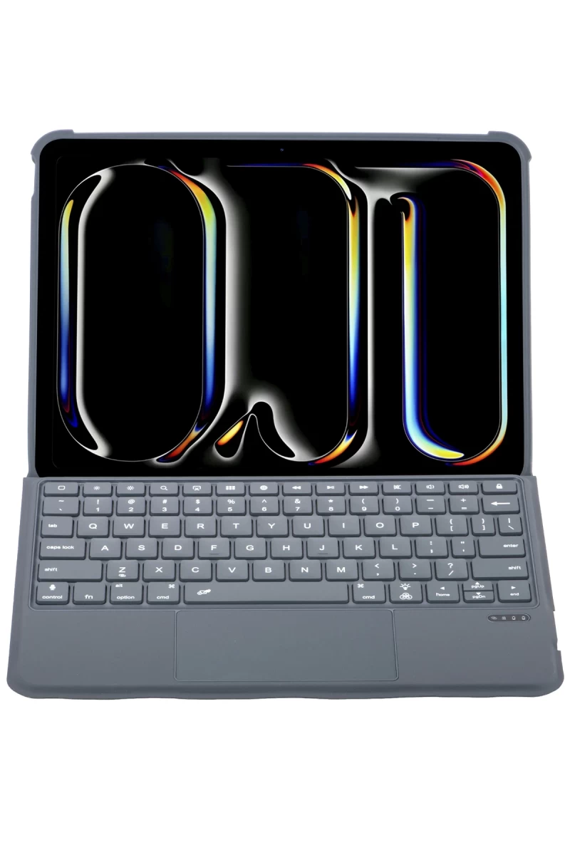 Apple T5504D iPad Pro 11 (2024) Kılıf Palermo Ledli Klavyeli Standlı Tablet Kılıfı - Siyah