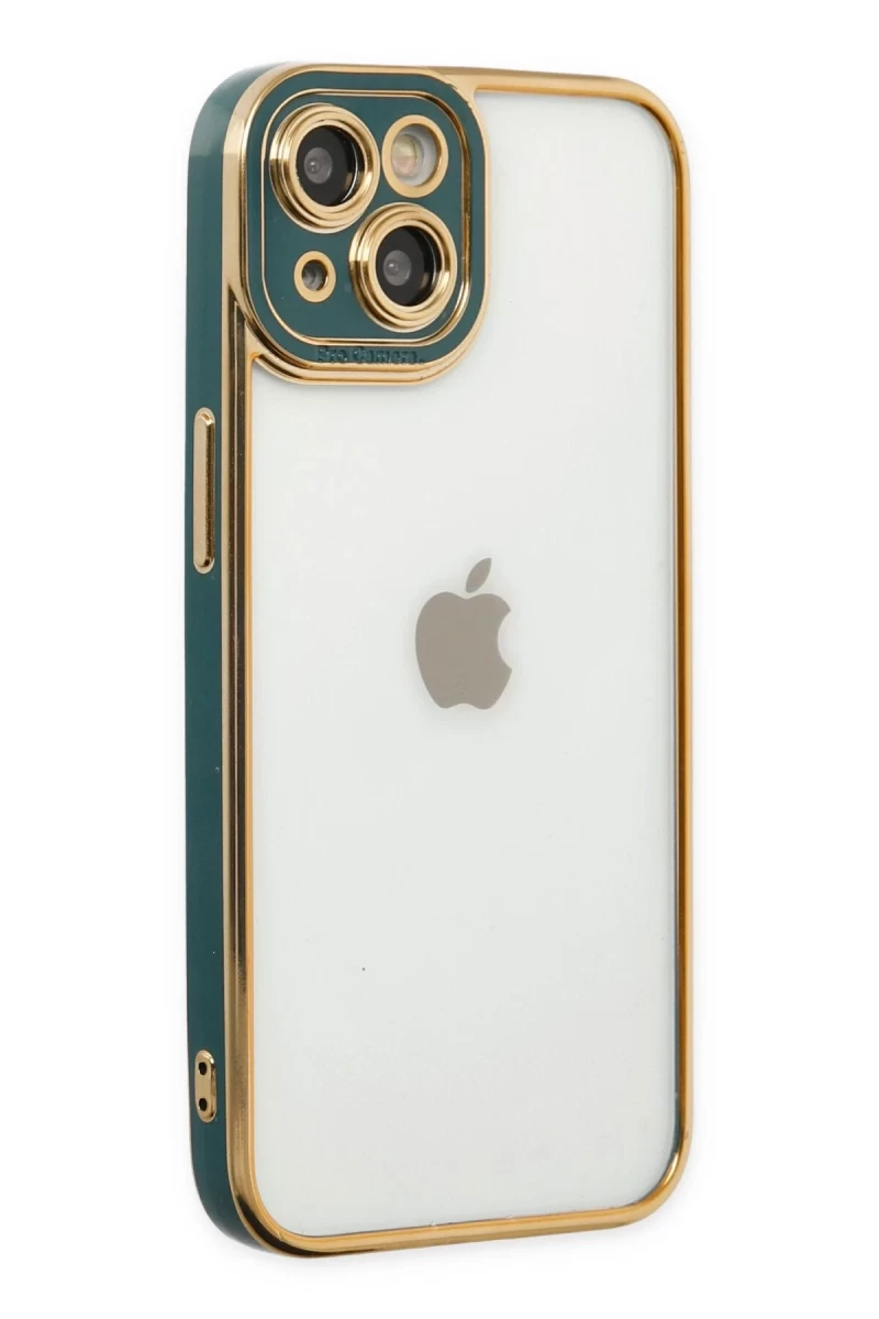Apple iPhone 14 Plus Uyumlu Kılıf Liva Lens Silikon - Yeşil