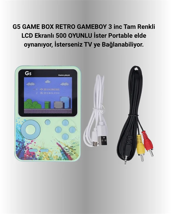 G5 Game Box Retro Mini Oyun Konsolu – 500 Dahili Oyun