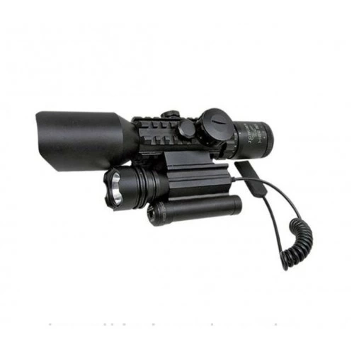 3-10x42 Zoomlu Av Tüfeği Dürbünü  Lazeri Zenon Fenerli M9