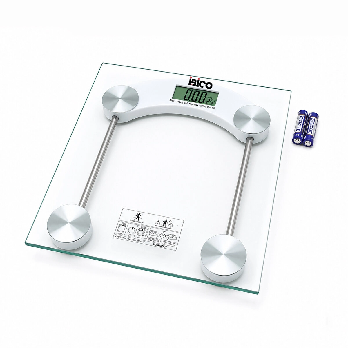 Kare Dijital Banyo Baskül 180kg 30x30cm LCD Ekran