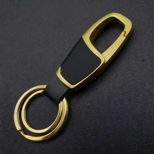 Şık Metal Promosyon Anahtarlık 8 cm Siyah Gold Renk