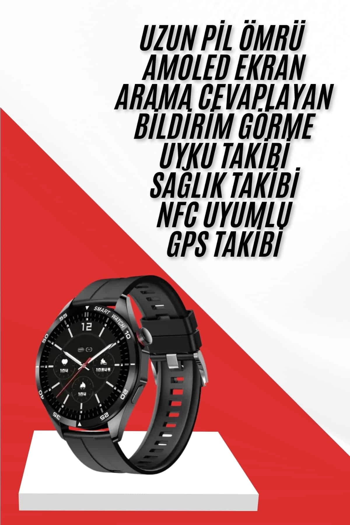 Çok Fonksiyonlu Akıllı Saat 1.55 inç AMOLED Ekran Uyumlu