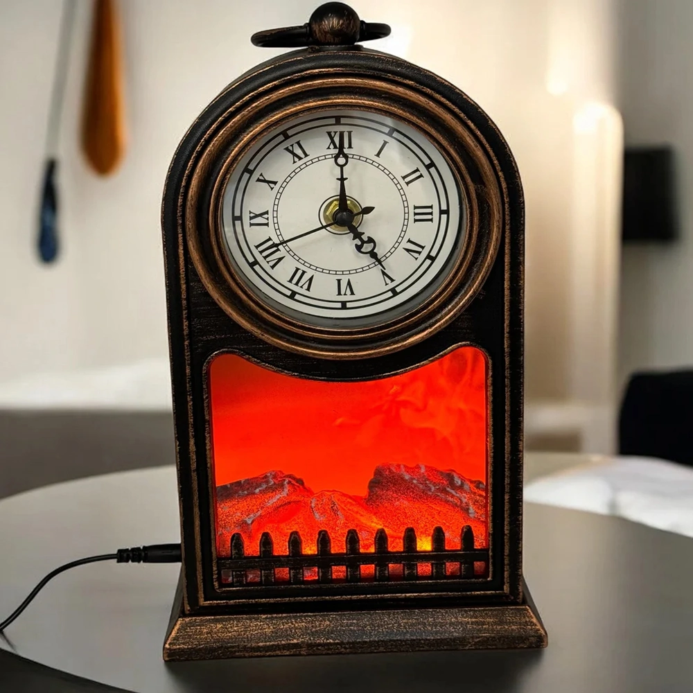Tasarımlı Romen Rakamlı Saat 27x15 cm (Şömine Model)