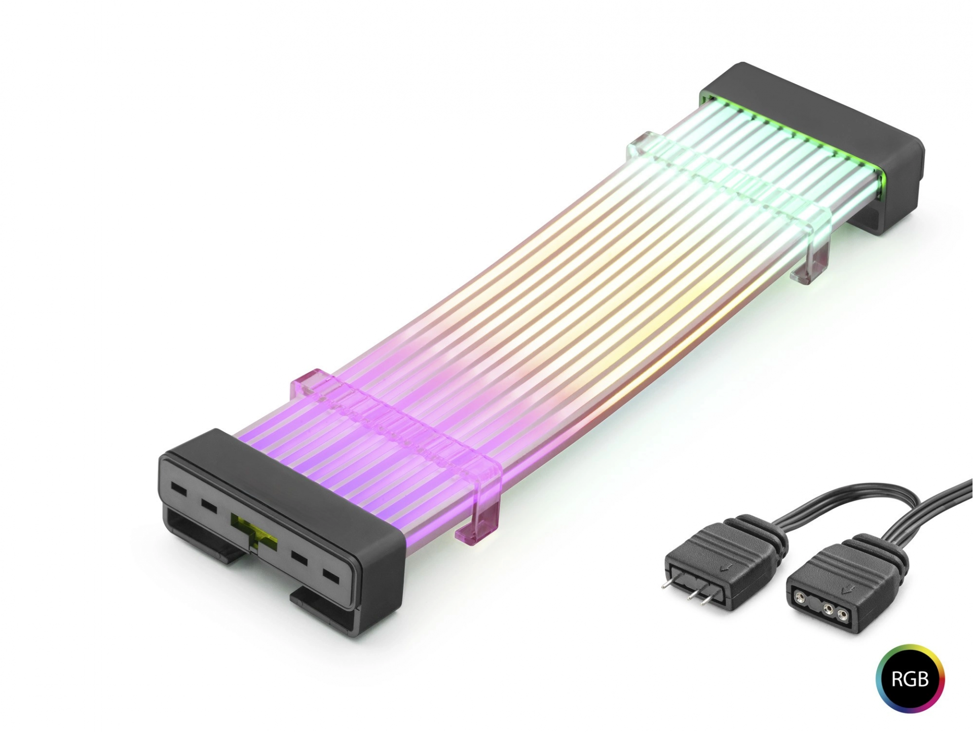 Bükülebilir 24 Pin Argb Güç Uzatma Kablosu 108 Led Siyah