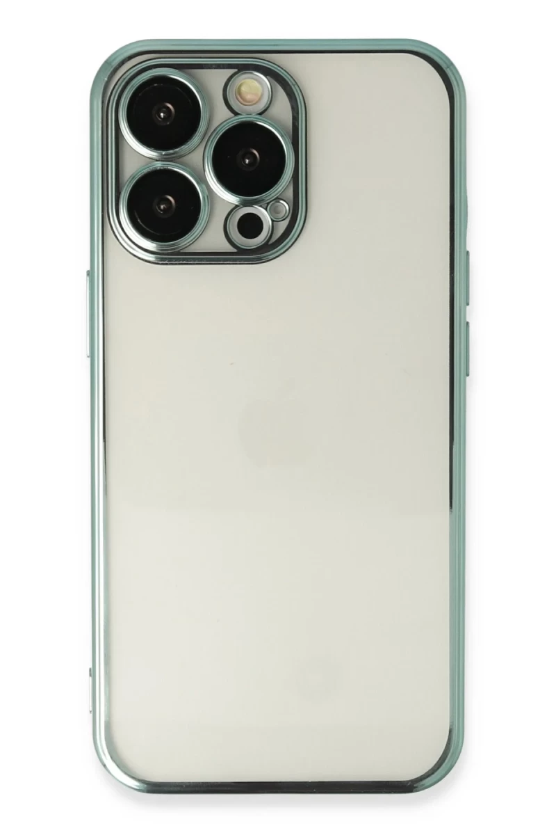 Apple iPhone 14 Pro Uyumlu Kılıf Lensli Silikon - Yeşil