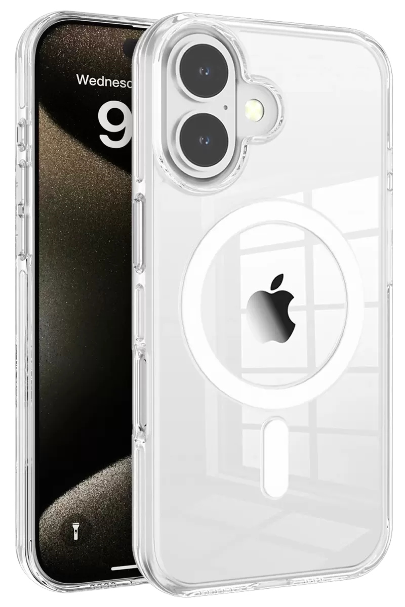 Joko Apple iPhone 16 Uyumlu Gleam PC Sert Magsafe Kılıf - Şeffaf
