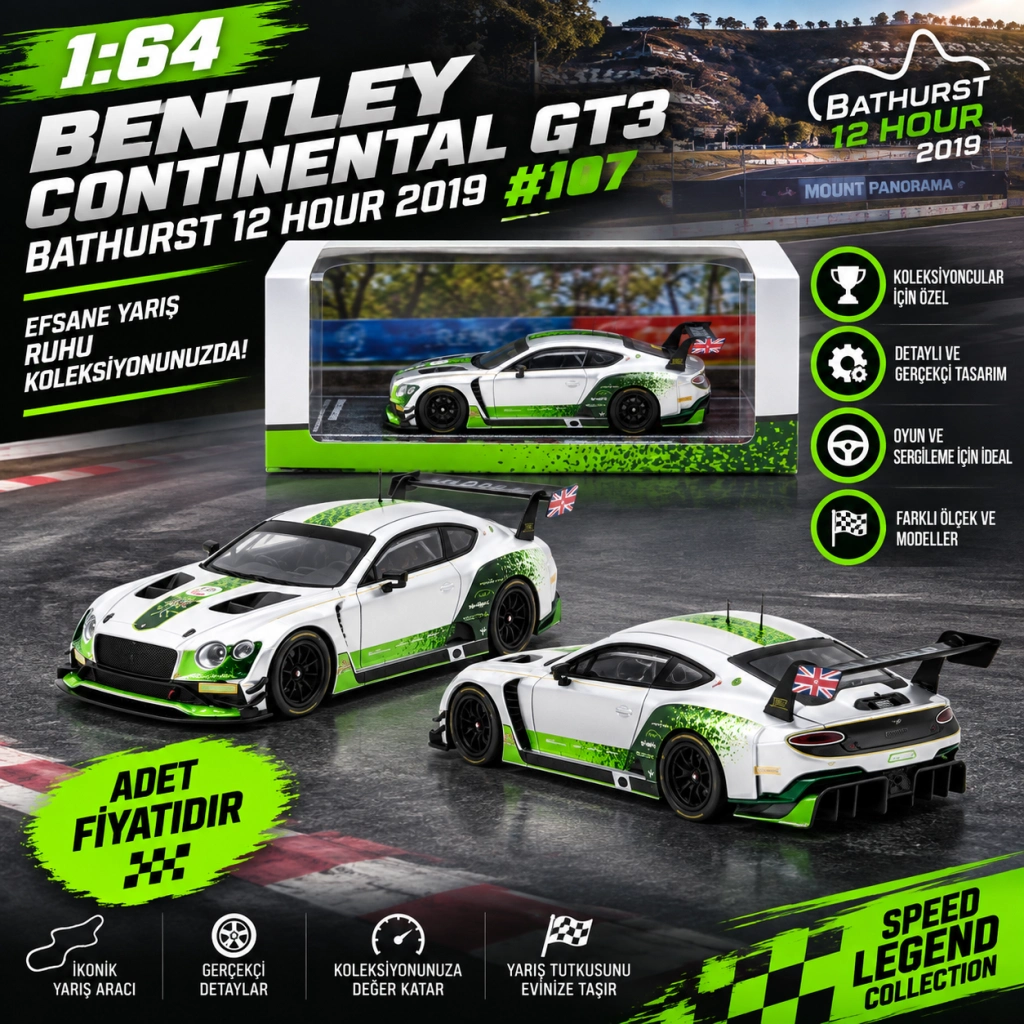 64 Bentley Continental GT3 1 Adet Koleksiyon