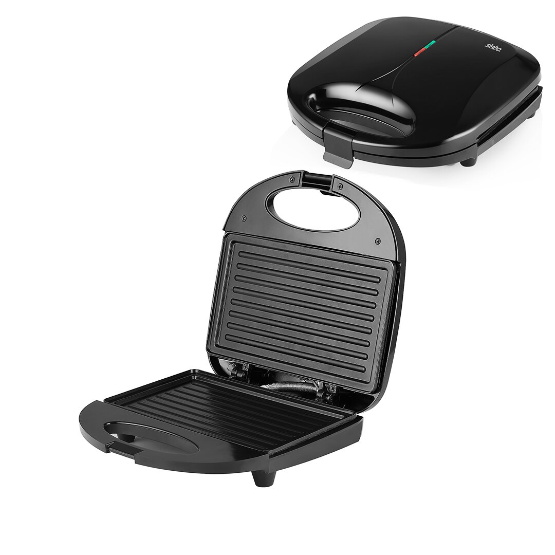 Mini Elektrikli Tost Makinesi 2 Dilim Yapışmaz Yüzey - Kilitlenebilir Kapak 750W SSM-2588