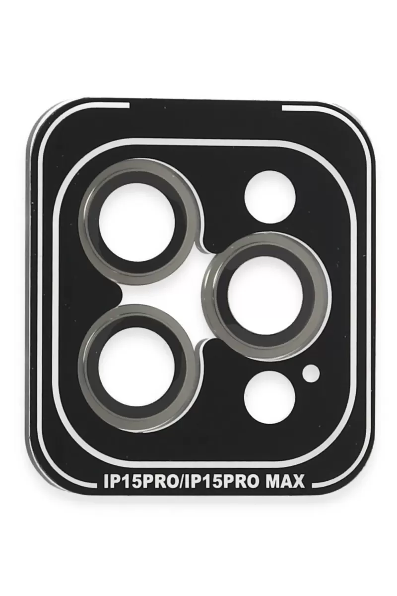 Joko Apple iPhone 15 Pro Max Uyumlu PVD Metal Kamera Lens - Gri
