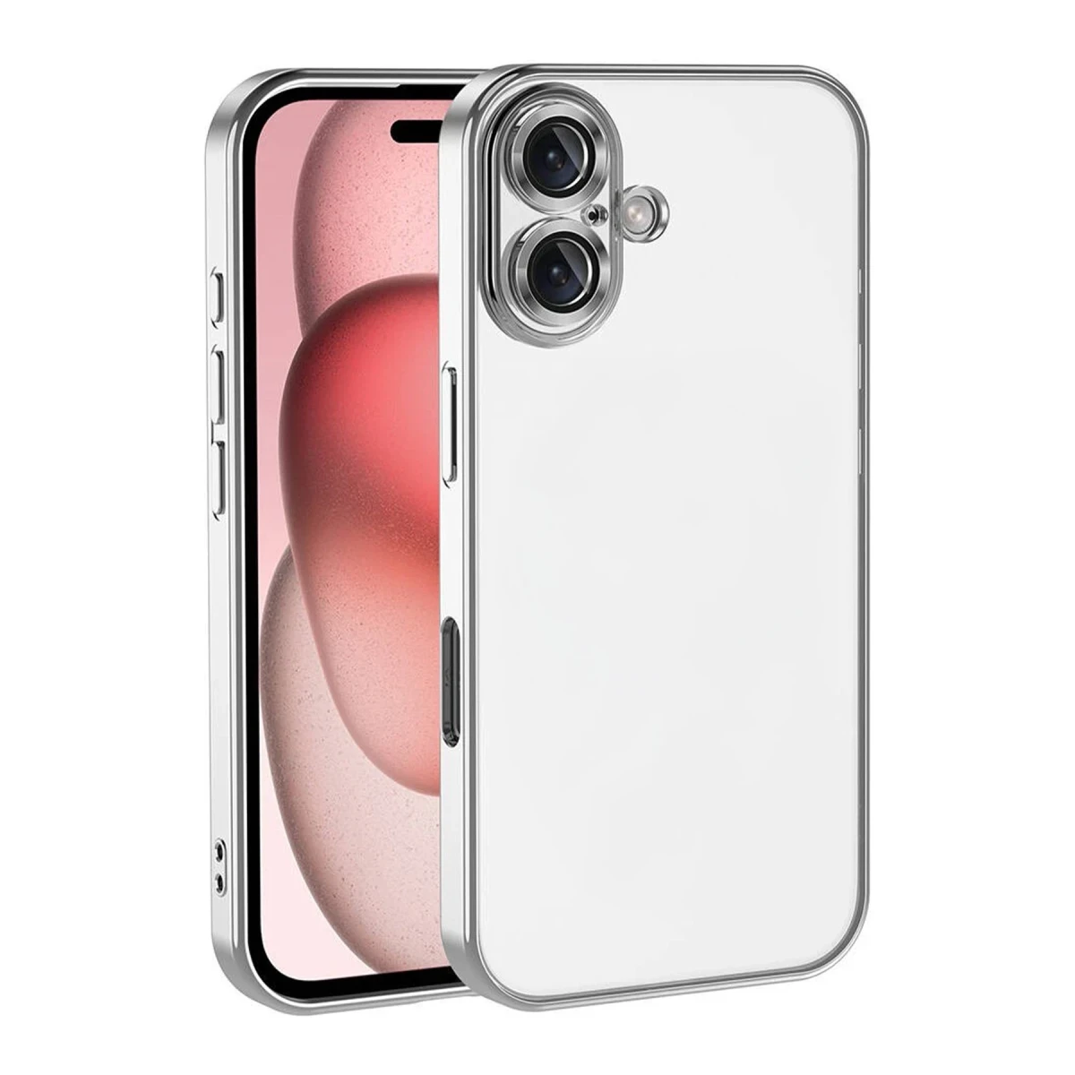 Apple iPhone 17 Razer Lensli Silikon - Gümüş