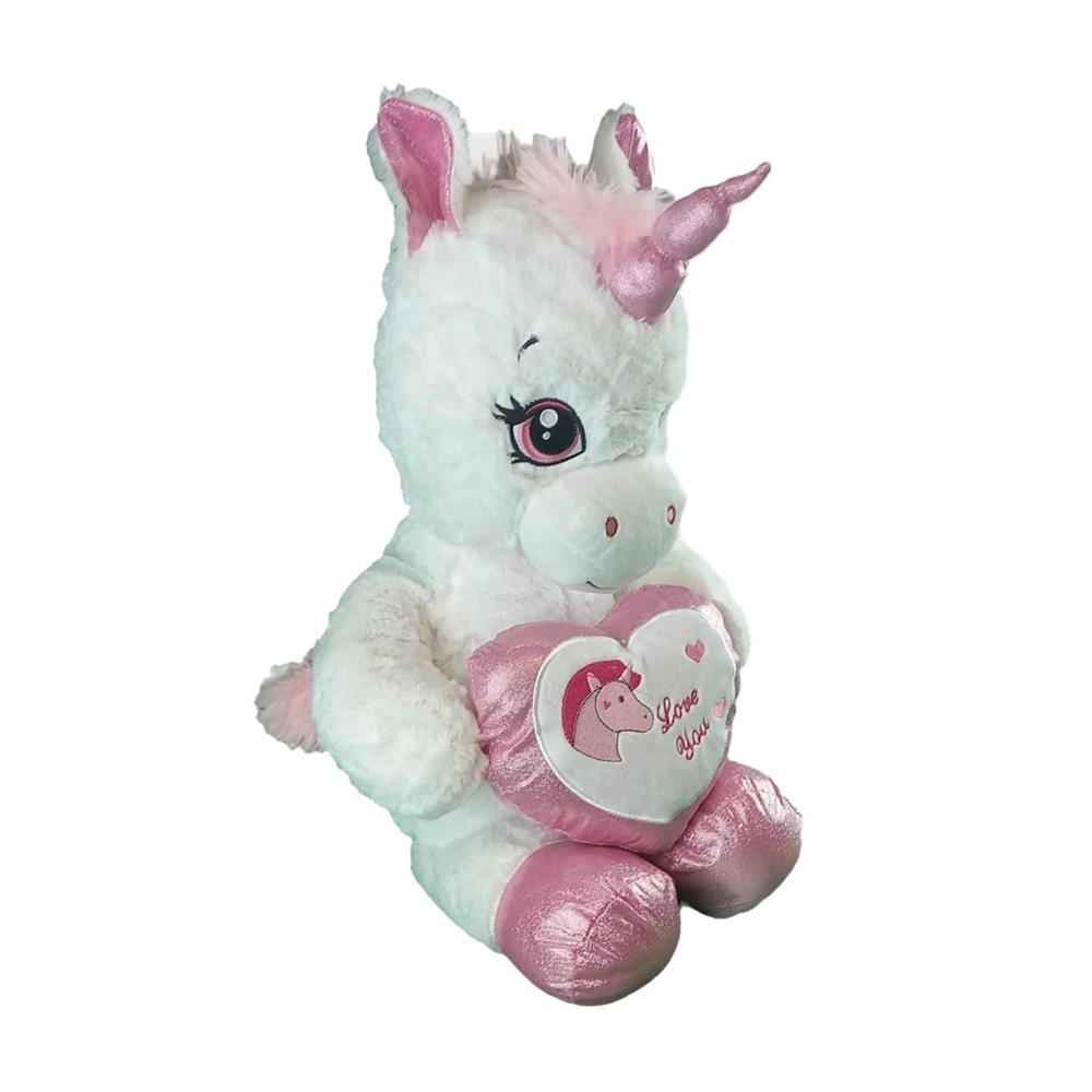 Sevimli 60 cm Kalpli Peluş Boynuzlu At
