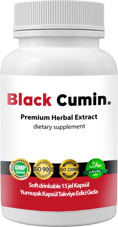 Black Cumin - Soğuk Sıkım Siyah Kimyon Tohumu Yağı ile Nigella Sativa Tohumlu 15 Soft Jel Kapsül