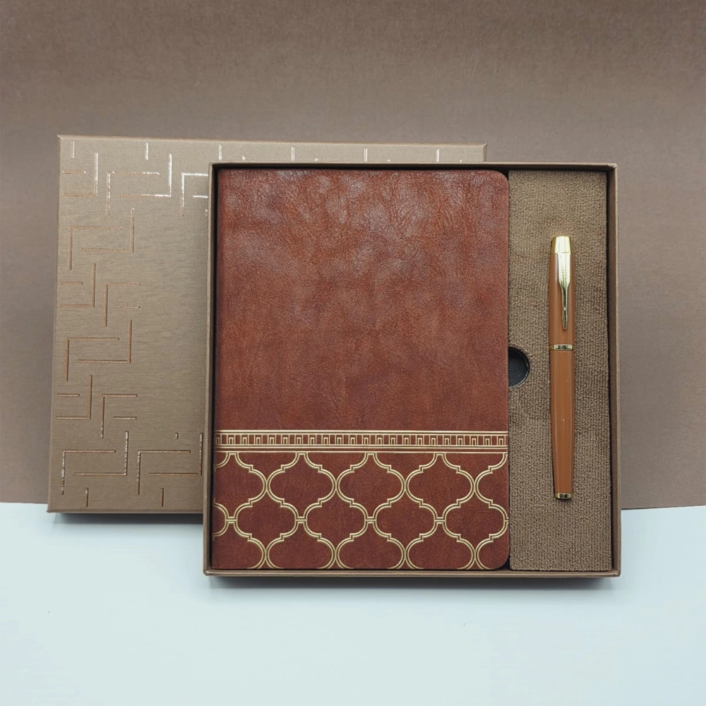 Lüks Defter Kalem Hediye Seti 22x20 cm Kutulu