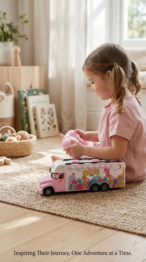 Uzaktan Kumandalı Pembe Karavan Oyuncak 1 Adet